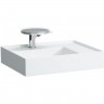 Раковина с полочкой справа LAUFEN KARTELL со специальным скрытым сливом (600x460mm) матовый серый 8.1033.4.759.112.1